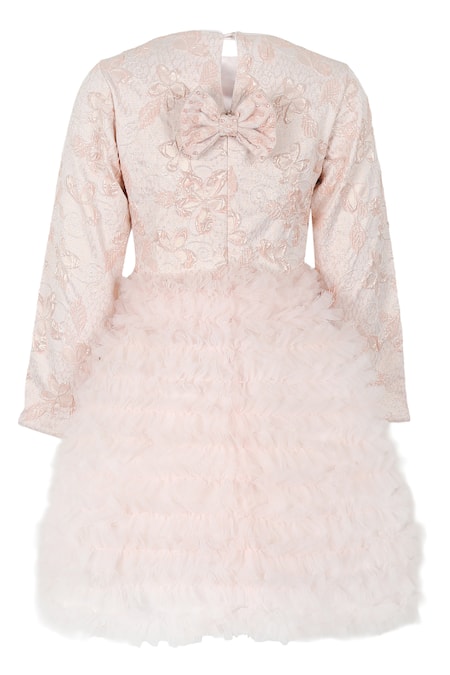 STELLA ROSSA BY LES PETITS Stella Rose Blush Pink Ruffle Dress 