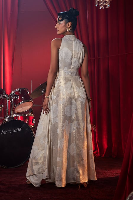 House Of Fett Pearl Printed Knitted Gown