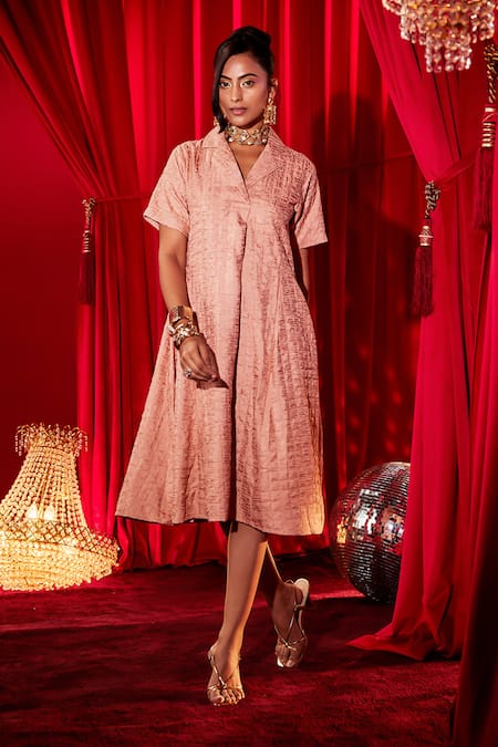 House Of Fett Yuri Textured Midi Dress