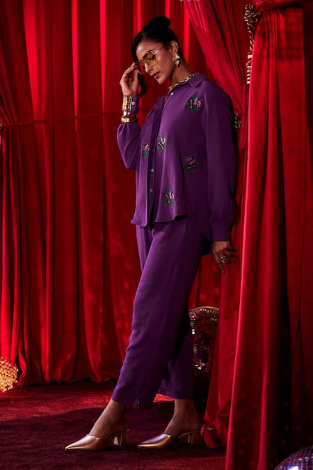 House Of Fett Bloomingdale Embroidered Shirt & Pant Set