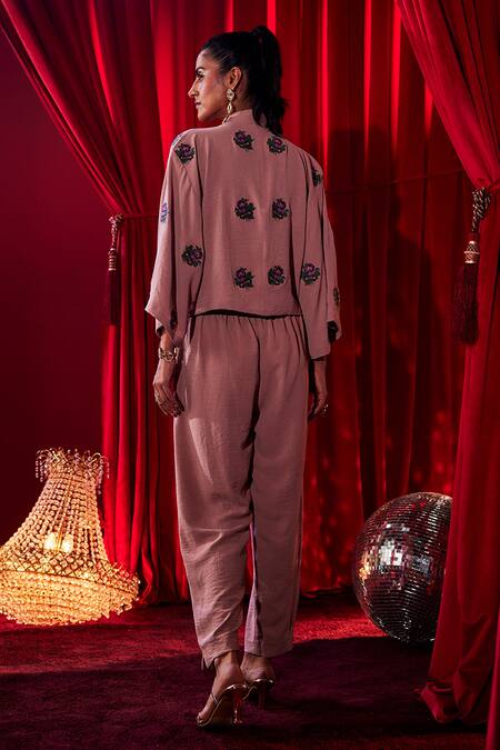 House Of Fett Diadem Embroidered Top & Pant Set