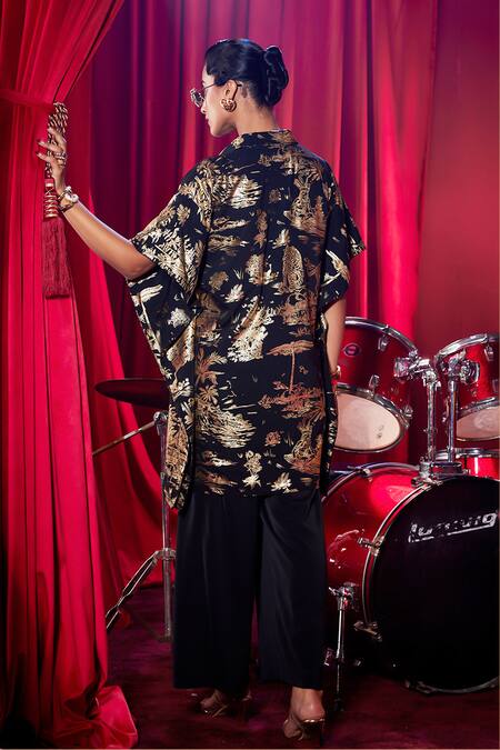 House Of Fett Printed Kaftan Shirt & Pant Set