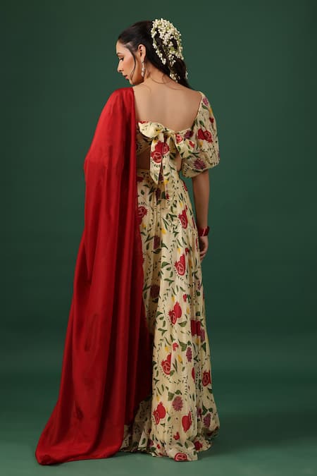 Baaro Masi Umbrella Style Printed Skirt Set 