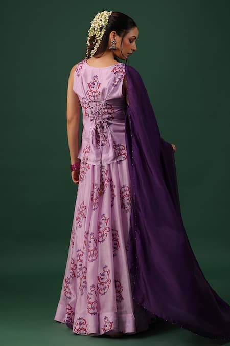 Baaro Masi Printed Kurta Skirt Set 