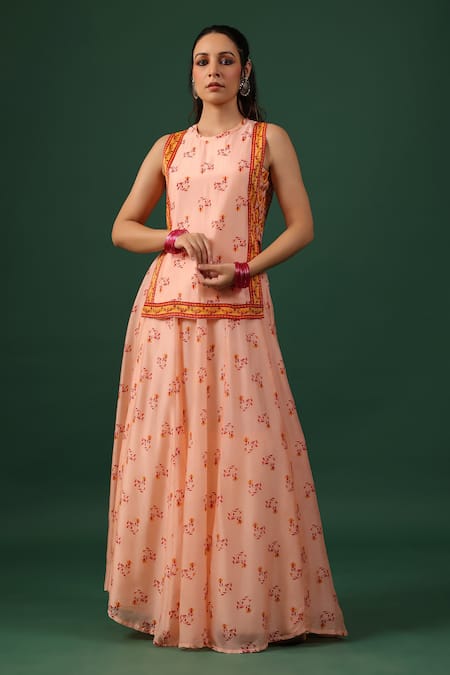 Baaro Masi Printed Kurta Skirt Set 