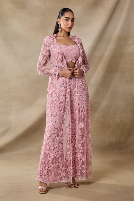 Awigna Gaia Embroidered Cape Pant Set 