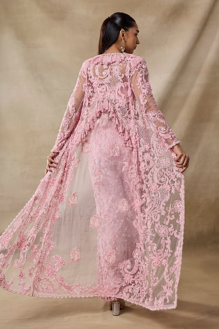 Awigna Gaia Embroidered Cape Pant Set 