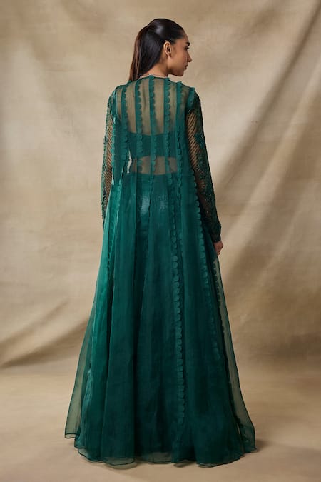 Awigna Hecate Embroidered Cape Sharara Set 