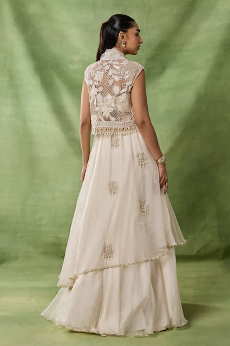 Awigna Lumieire Embroidered Jacket Skirt Set 