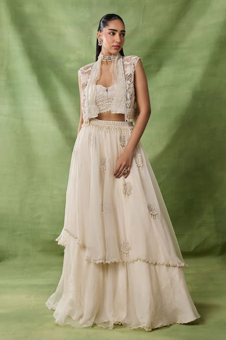 Awigna Lumieire Embroidered Jacket Skirt Set 