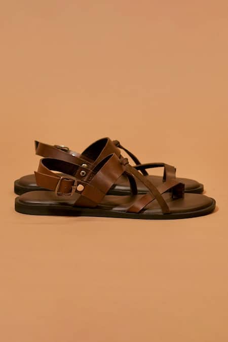 Dmodot_Brown Pelle Nera Bruno Flats _Online_at_Aza_Fashions