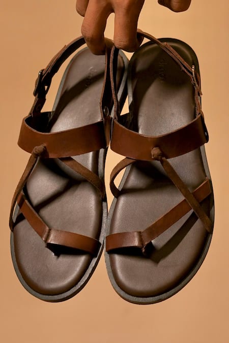 Buy_Dmodot_Brown Pelle Nera Bruno Flats _Online_at_Aza_Fashions