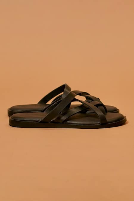 Dmodot_Black Pelle Carbonio Sandals _Online_at_Aza_Fashions