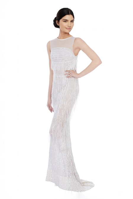 Chisel By Meghna Ramrakhiya Embroidered Trail Gown 