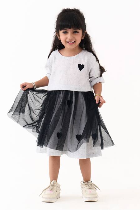 Shop_Three_Ivory Embroidery Yoke Gathered Heart Dress _Online_at_Aza_Fashions