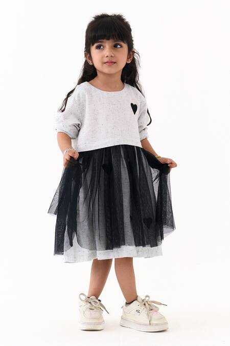 Three_Ivory Embroidery Yoke Gathered Heart Dress _at_Aza_Fashions