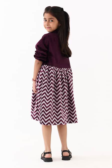 Three Velvet Peter Pan Collar Gathered Dress 