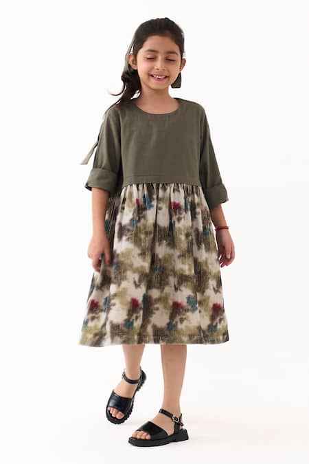 Three Peter Pan Collar Gathered Waist Dress