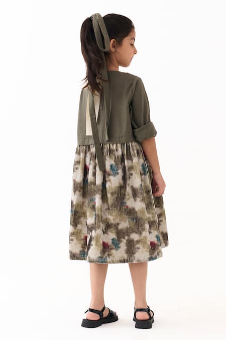 Three Peter Pan Collar Gathered Waist Dress