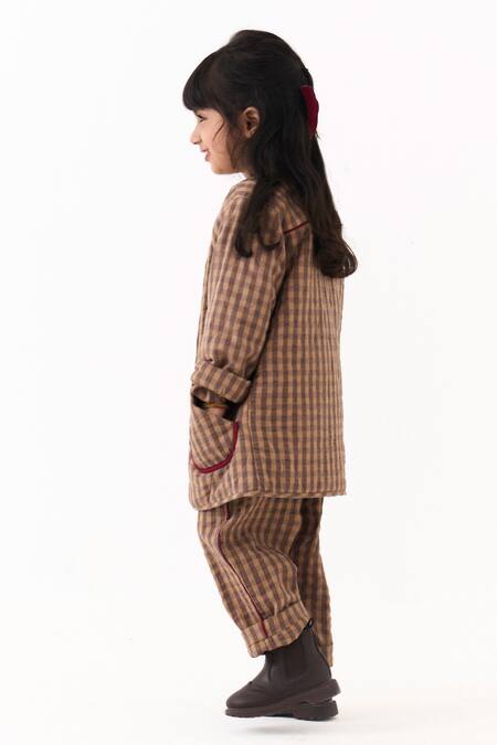 Three_Brown Checkered Pattern Shirt _Online_at_Aza_Fashions