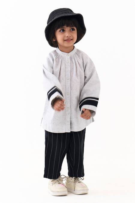 Buy_Three_Ivory Applique Melange Splash Print Top _Online_at_Aza_Fashions