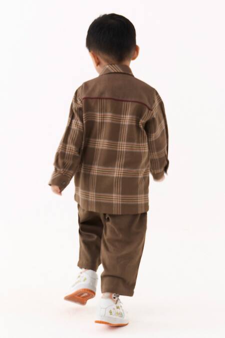 Three Cedar Chequered Pattern Shirt With Pant