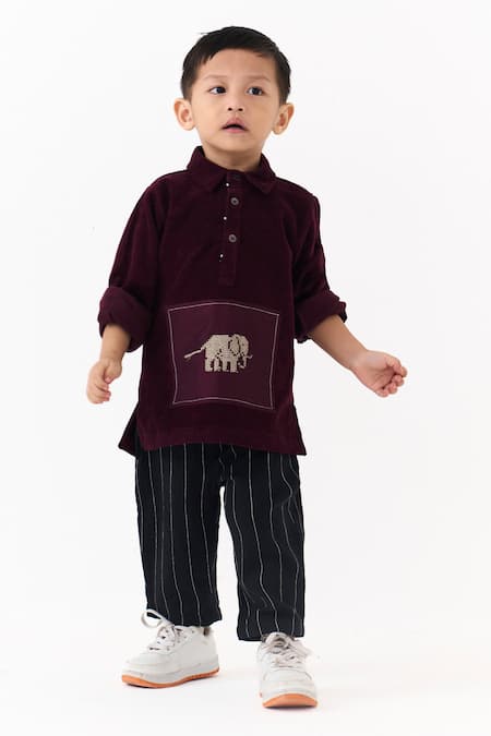 Three Embroidered Patch Shirt With Pant