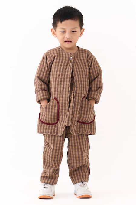 Three Gingham Pattern Jacket 