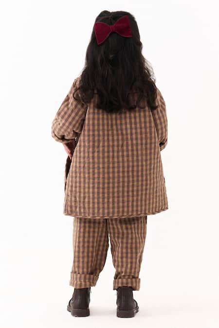 Three Quilted Check Jacket & Pant Set 