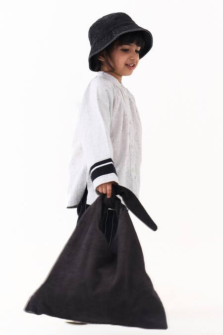 Three_Ivory Applique, Embroidery Splash Print Peasant Top With Pant _Online_at_Aza_Fashions