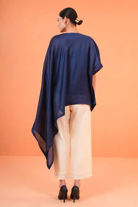 Origani Chanderi Silk Embroidered Kaftan & Pant Set 