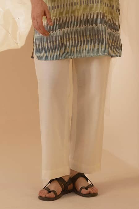 Buy_Eleven Brothers_Green Silk Printed Kurta _Online_at_Aza_Fashions