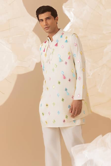 Eleven Brothers Embroidered Nehru Jacket & Kurta Set 