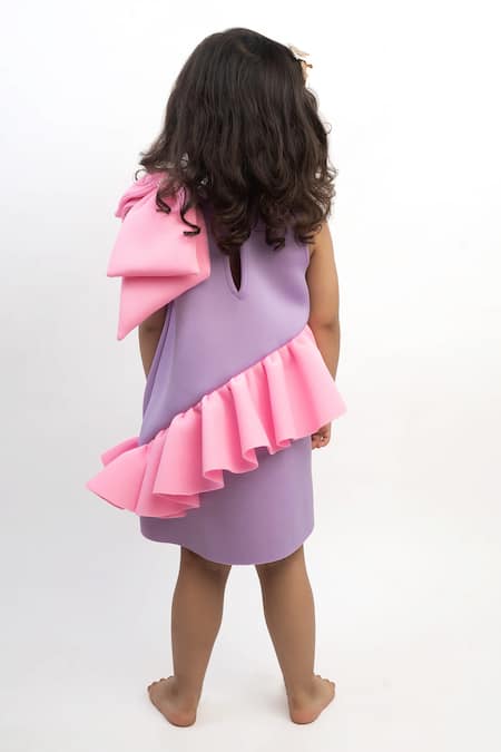 Lil Angels Ruffled Bow Detail Dress