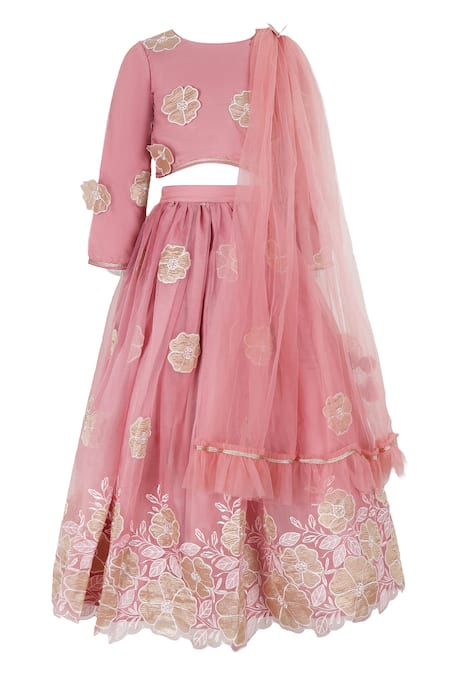 Rang By Les Petits Floral Applique Embroidered Lehenga Set 