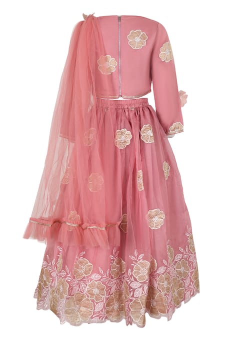 Rang By Les Petits Floral Applique Embroidered Lehenga Set 