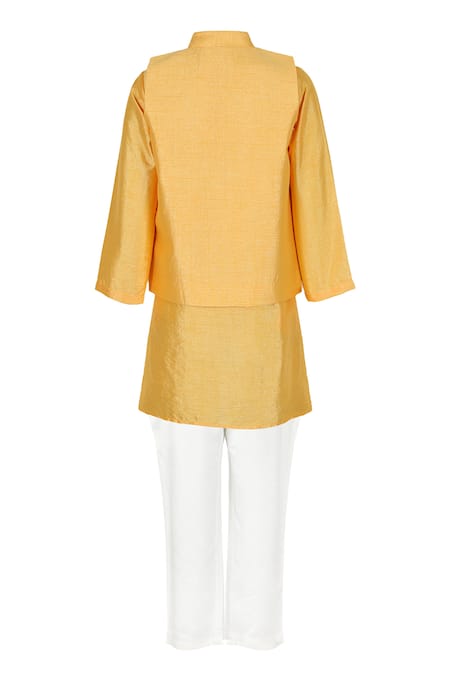 Rang By Les Petits Embroidered Nehru Jacket & Kurta Set 