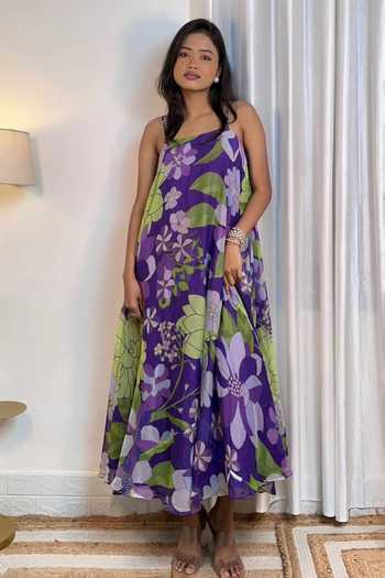white christmas dresses Pink Chiffon Maxi Dress Inddus.in