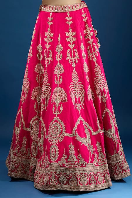 Buy Azeera Pink Silk, Net Sequins, Beads, Zari, Embroidery, Tassels V-neck Lehenga Set Online at Aza Fashions Buy_Azeera_Pink Silk, Net Sequins, Beads, Zari, Embroidery, Tassels V-neck Lehenga Set _Online_at_Aza_Fashions