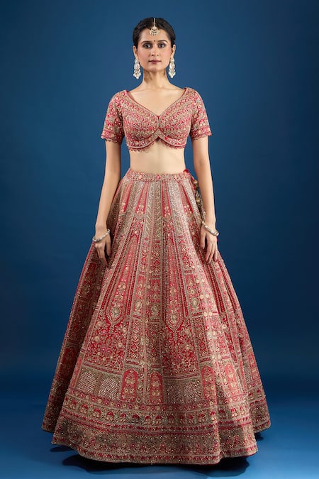 Buy Azeera Maroon Silk, Net Sequins, Beads, Zari, Embroidery V-neck Bridal Lehenga Set Online at Aza Fashions Buy_Azeera_Maroon Silk, Net Sequins, Beads, Zari, Embroidery V-neck Bridal Lehenga Set _Online_at_Aza_Fashions