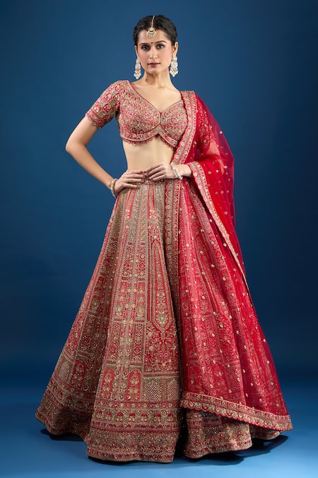 Azeera Zari Embroidered Bridal Lehenga Set 