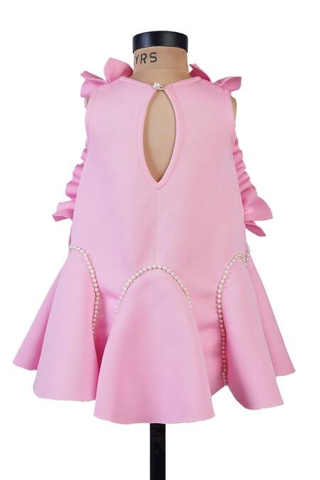 Lil Angels Ruffled Pearl Embellished Dress