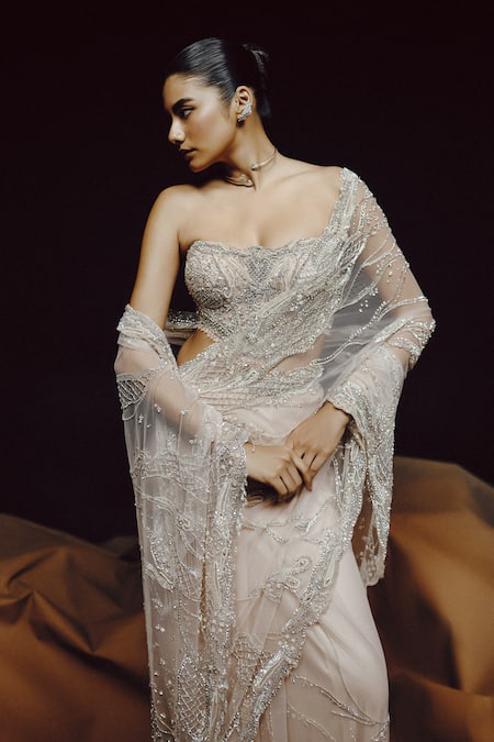 Dolly J Moonlit Embroidered Saree Set 