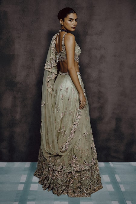 Dolly J Verde Bloom Embroidered Lehenga Set 