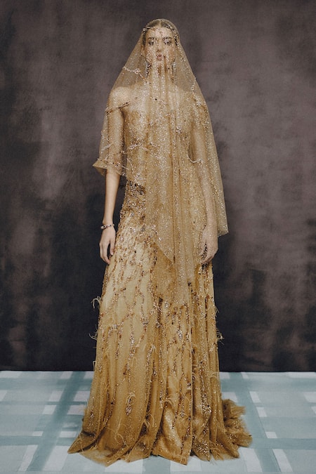 Dolly J Solara Ember One Shoulder Embroidered Gown 