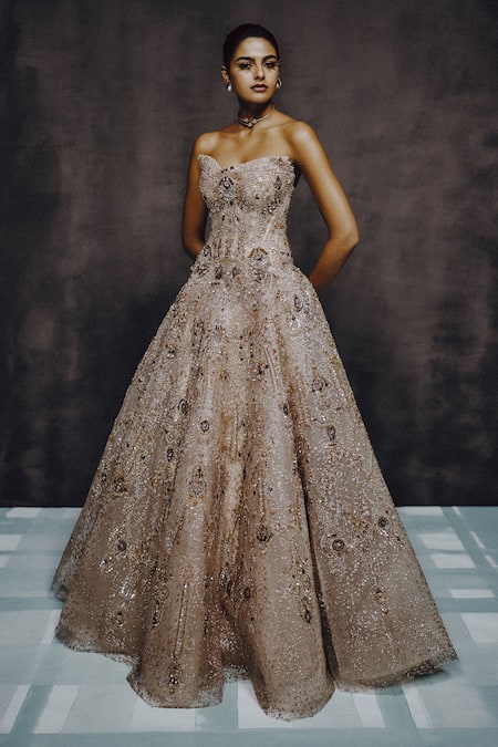 Dolly J Golden Reverie Embellished Gown 