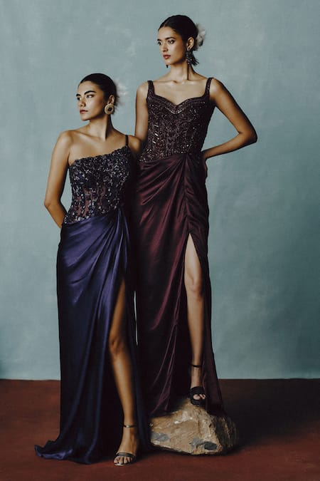 Dolly J Luna Noir Embroidered Gown 