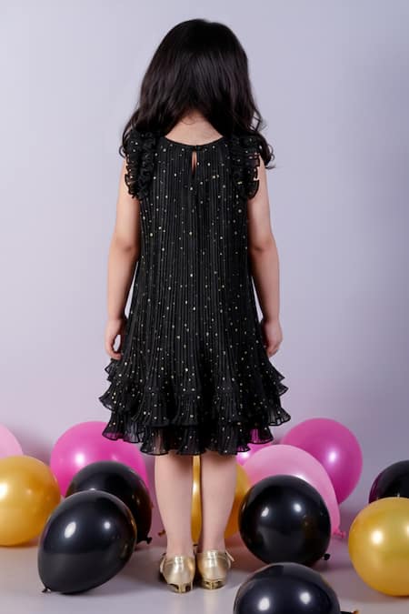 Lil Drama Star Print Pleated Dress  