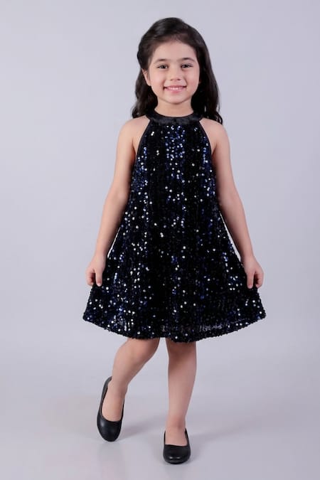 Lil Drama Velvet Sequin Pattern Dress 