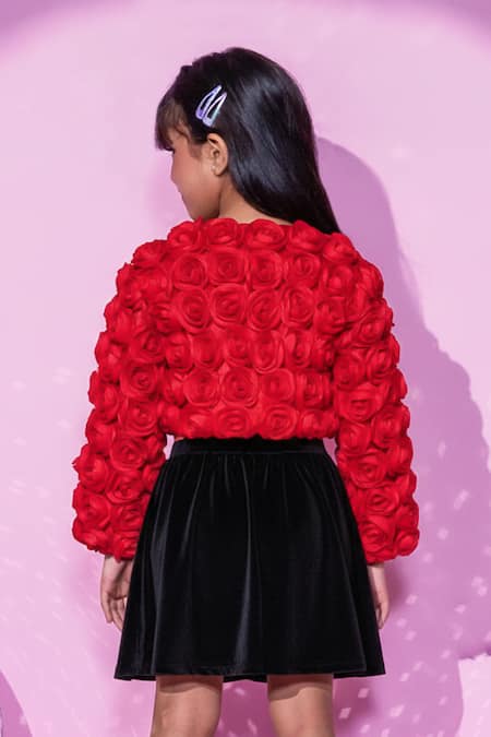Lil Drama Rose Applique Jacket 